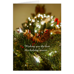 Carte de Noël père Noël Et Sleigh