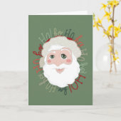 Carte de Noël - Père Noël Hohoho (Fleur jaune)