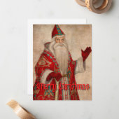 Carte de Noël Père Noël médiévale (Devant/Arrière en situation)