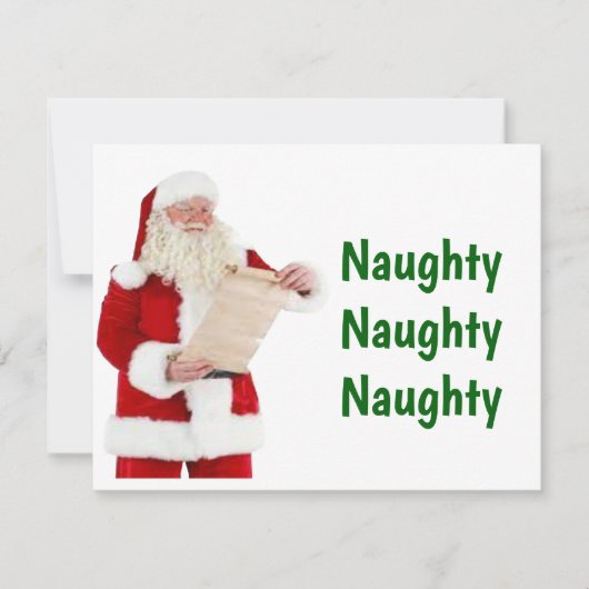 Carte de Noël père Noël Naughty List (Devant)
