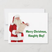 Carte de Noël père Noël Naughty List (Dos)