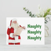Carte de Noël père Noël Naughty List (Debout devant)