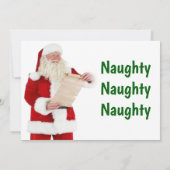 Carte de Noël père Noël Naughty List (Dos)