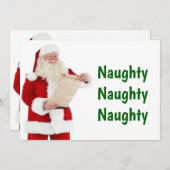 Carte de Noël père Noël Naughty List (Devant / Derrière)