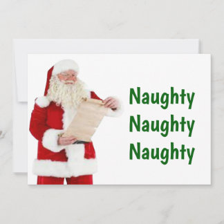 Carte de Noël père Noël Naughty List