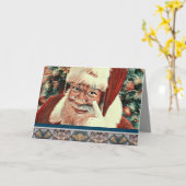 Carte de Noël Père Noël noir Jours de Noël afro-am (Fleur jaune)