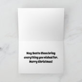 Carte de Noël Père Noël noire (Intérieur)