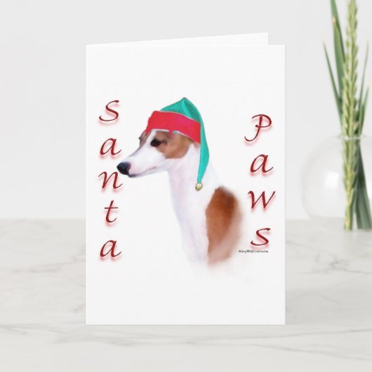 Carte de Noël Père Noël Paws Greyhound (Devant)