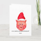 Carte de Noël père Noël Pig (Dos)