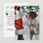 Carte de Noël Père Noël Pointeur Raccourci Alleman (Devant / Derrière)