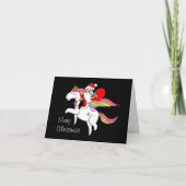 Carte de Noël Père Noël Riding Unicorn (Devant)