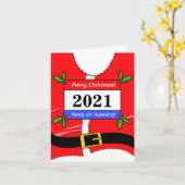 Carte de Noël père Noël Runner (Fleur jaune)