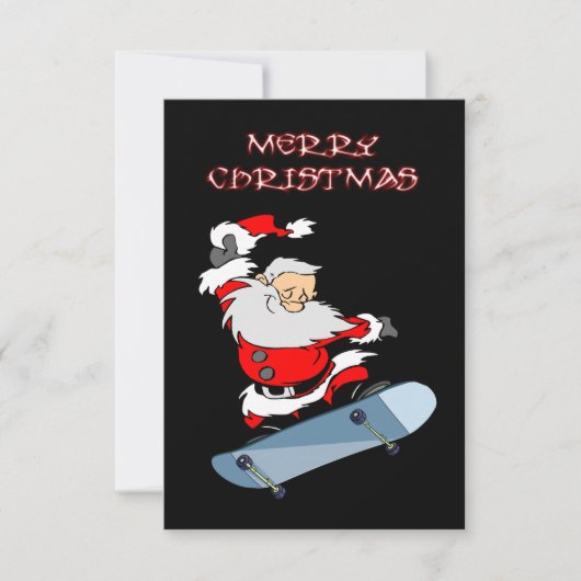 Carte de Noël Père Noël Skateboard (Devant)
