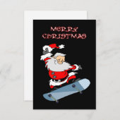 Carte de Noël Père Noël Skateboard (Devant / Derrière)