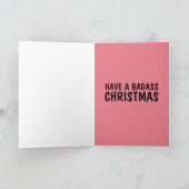 CARTE DE NOËL PÈRE NOËL SUR UNE MOTOCYCLETTE (Intérieur)