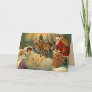Carte de Noël Père Noël victorienne