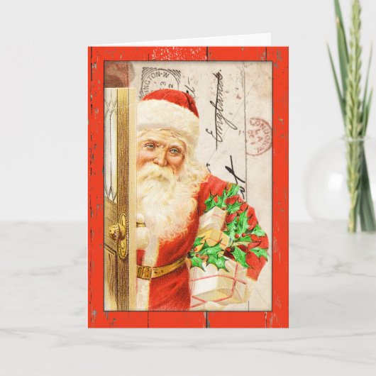Carte de Noël Père Noël vintage (Devant)