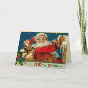 Carte de Noël Père Noël vintage