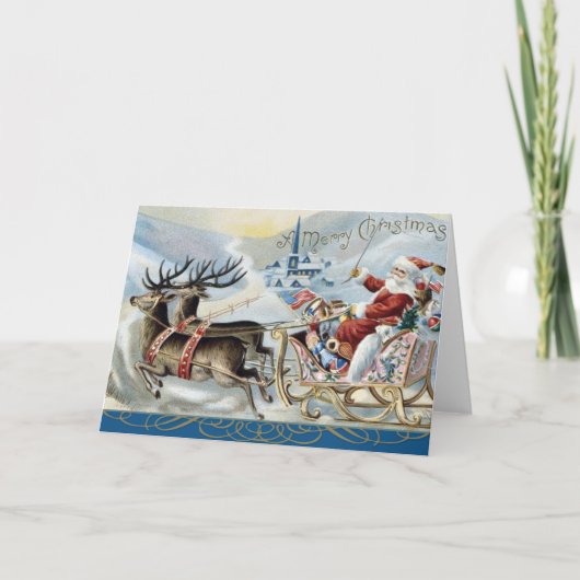 Carte de Noël Père Noël vintage (Devant)