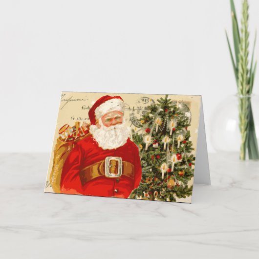 Carte de Noël Père Noël vintage (Devant)