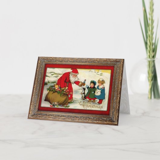 Carte de Noël Père Noël vintage (Devant)