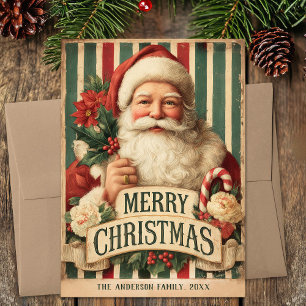 Carte de Noël Père Noël vintage