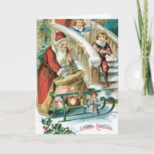 Carte de Noël Père Noël vintage
