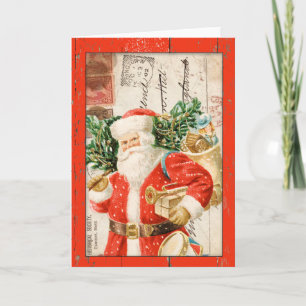 Carte de Noël Père Noël vintage