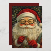 Carte de Noël Père Noël vintage (Devant / Derrière)