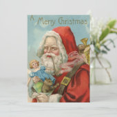 Carte de Noël Père Noël Vintage déplaisante (Debout devant)