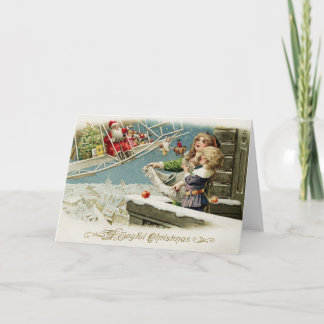 Carte de Noël Père Noël volante