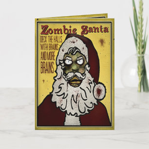 Carte de Noël Père Noël Zombie