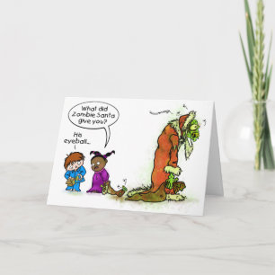 Carte de Noël Père Noël Zombie
