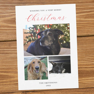 Carte de Noël personnalisable avec collage de 3 ph
