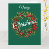 carte de Noël personnalisable avec couronne (Fleur jaune)