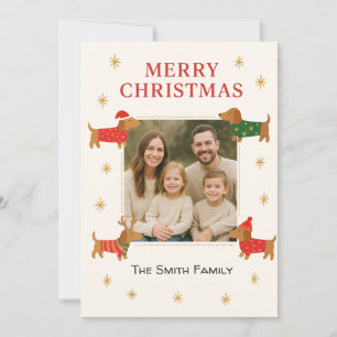 Carte de Noël personnalisable avec photo de Dachsh