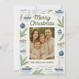 Carte de Noël personnalisable avec photo sur le th