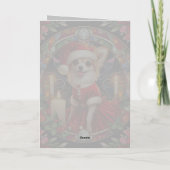 Carte de Noël personnalisable Chihuahua Père Noël (Dos)