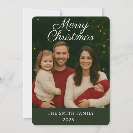 Carte de Noël personnalisable Faire-part bébé (Devant)