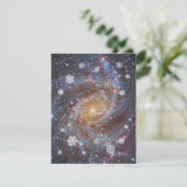 Carte de Noël personnalisable Snowy Galaxy (Debout devant)