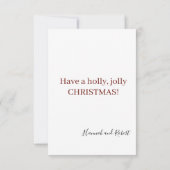 Carte de Noël Personnalisée  (Dos)