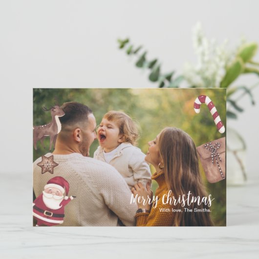 Carte de Noël personnalisée (Debout devant)