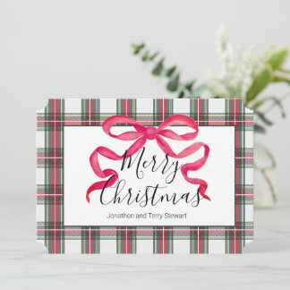 Carte de Noël personnalisée à carreaux