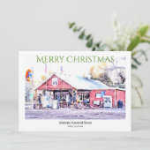 Carte de Noël personnalisée Aquarelle Route 66 (Debout devant)