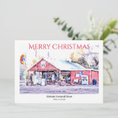 Carte de Noël personnalisée Aquarelle Route 66 (Debout devant)