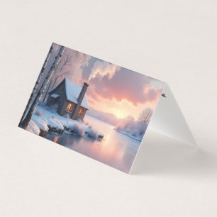 Carte de Noël personnalisée au chalet au bord du l