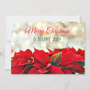 Carte de Noël personnalisée au poinsettia
