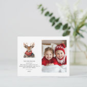 Carte de Noël personnalisée aux cerfs avec photo (Debout devant)