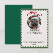 Carte de Noël personnalisée avec chien (Devant / Derrière)