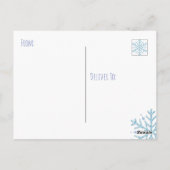 Carte de Noël personnalisée avec photo bleue (Dos)